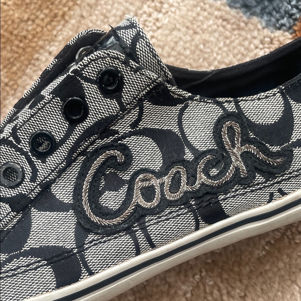 Coach Keeley Slip-On Sneakers, Black and Gray, Size 8B